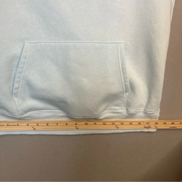 THE NORTH FACE WOMENS HOODIE, SZ-MED, BABY BLUE, EMBLEM AND POCKET ON FRONT - Picture 7 of 9